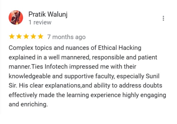 Pratik Walunj - GMB Feedback to Ties Infotech