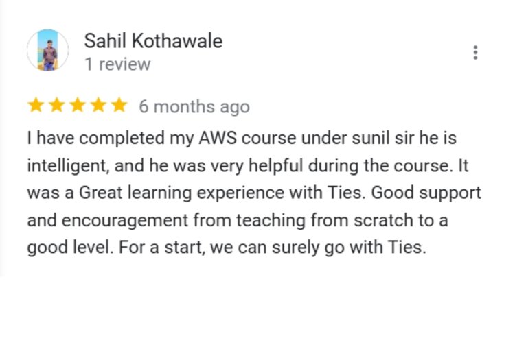 Sahil Kothawale - GMB Feedback to Ties Infotech